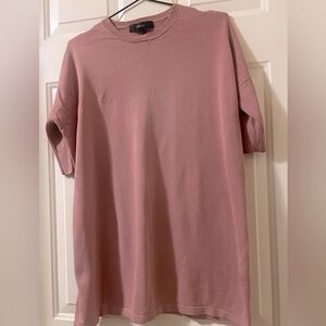 Loose casual fit dusty rose (pink) sweater with 3/4 sleeves